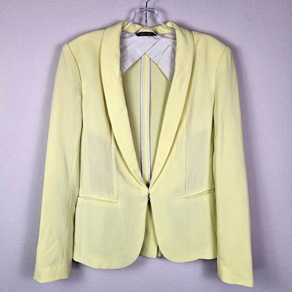 Rag & Bone Tuxedo Blazer Jacket Womens 2 XS Crepe Yellow Formal Career Coastal - Picture 1 of 16